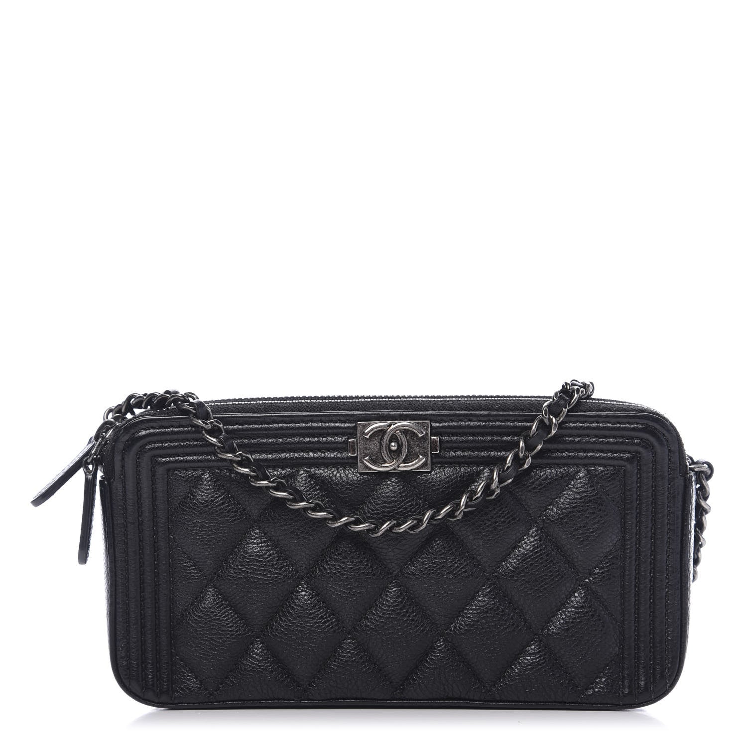Chanel Caviar Quilted Small Boy Clutch With Chain Black 1 of 11