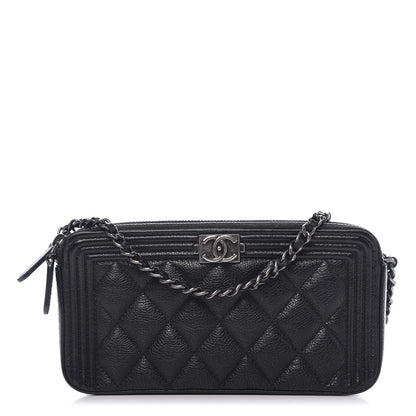 Chanel Caviar Quilted Small Boy Clutch With Chain Black 1 of 11