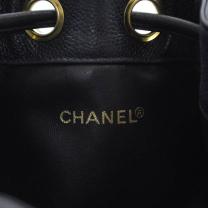 Chanel Caviar CC Drawstring Bag Navy Blue 6 of 8