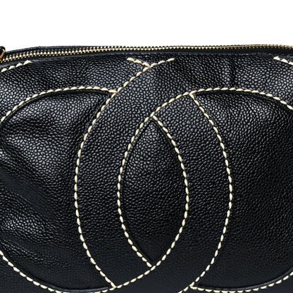 Chanel Caviar CC Stitched Small Hobo Black 8 of 10