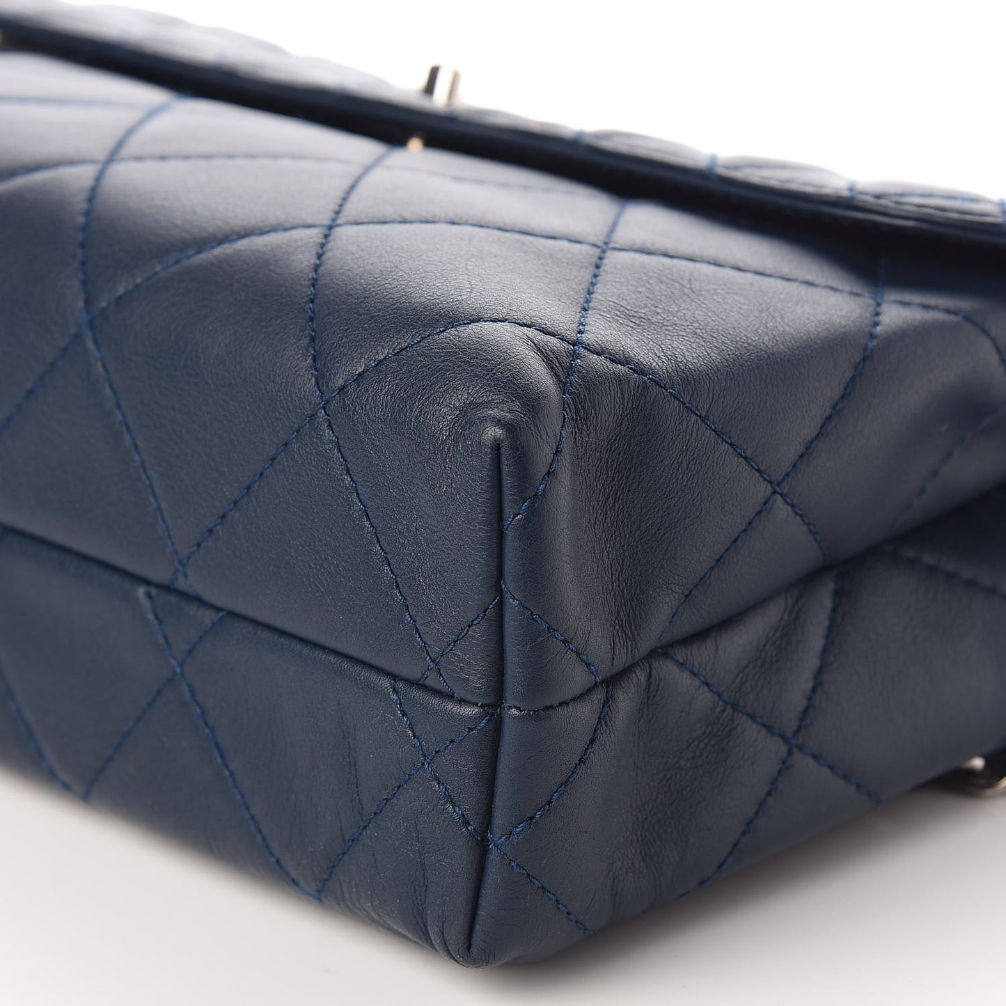 Calfskin Quilted In the Business Flap Dark Navy Blue