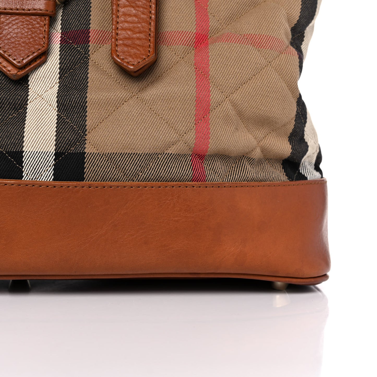 Canvas Quilted Nova Check Tote Brown