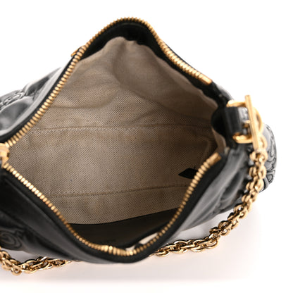 Gucci Calfskin GG Matelasse Chain Handbag Black Natural 5 of 13