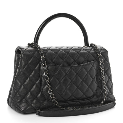 Chanel Caviar Quilted Small Coco Handle Flap Black 3 of 9