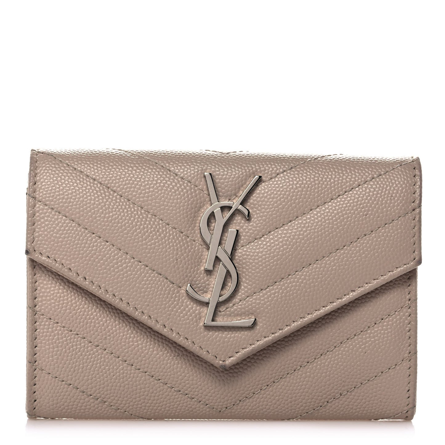 Grain De Poudre Matelasse Chevron Small Monogram Envelope Wallet Blush