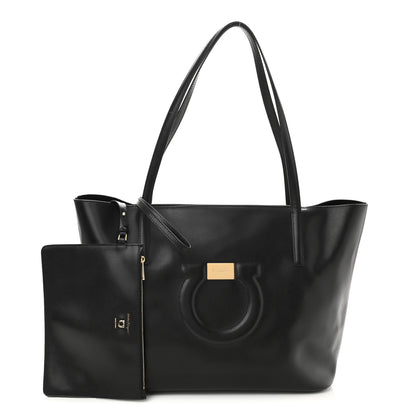 Salvatore Ferragamo Calfskin Medium Gancini Tote Black 1 of 10