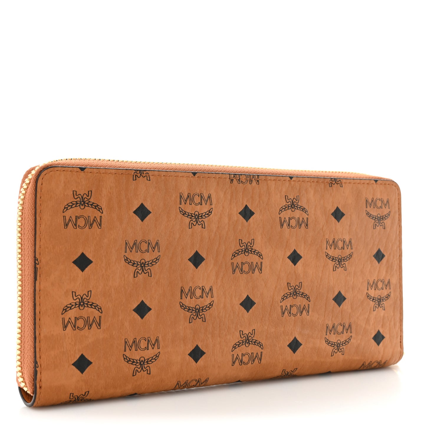 Visetos Large Zip Around Wallet Cognac