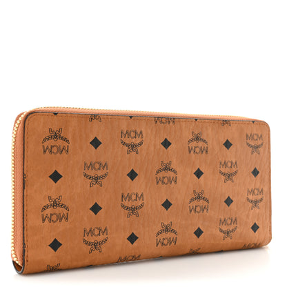 MCM Visetos Large Zip Around Wallet Cognac 3 of 11
