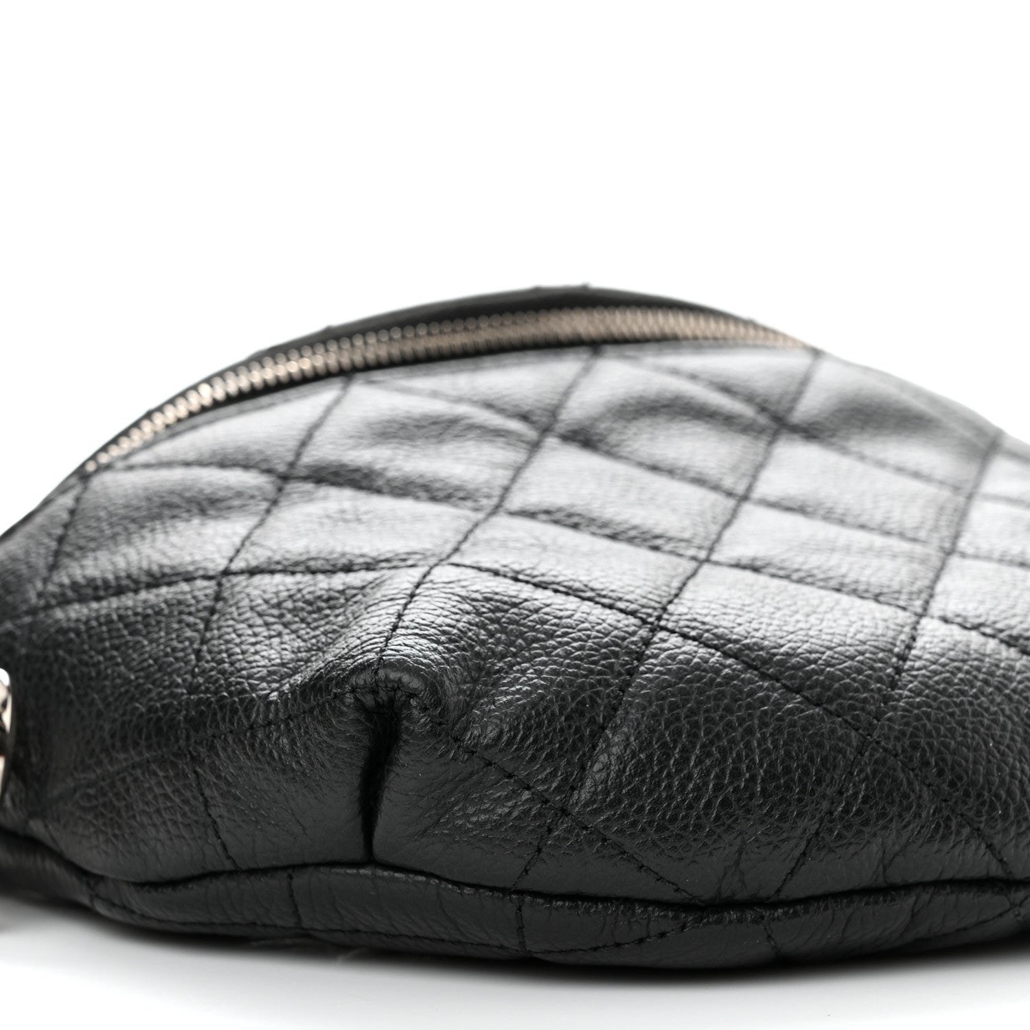 Chanel Grained Calfskin Quilted Waist Belt Bag Black 10 of 11