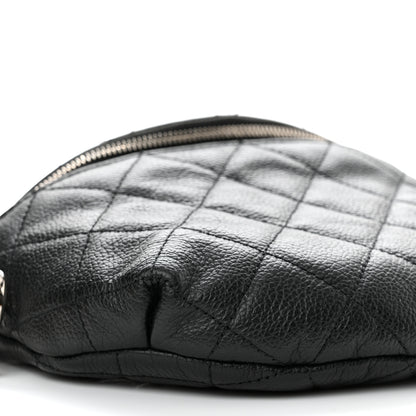 Chanel Grained Calfskin Quilted Waist Belt Bag Black 10 of 11