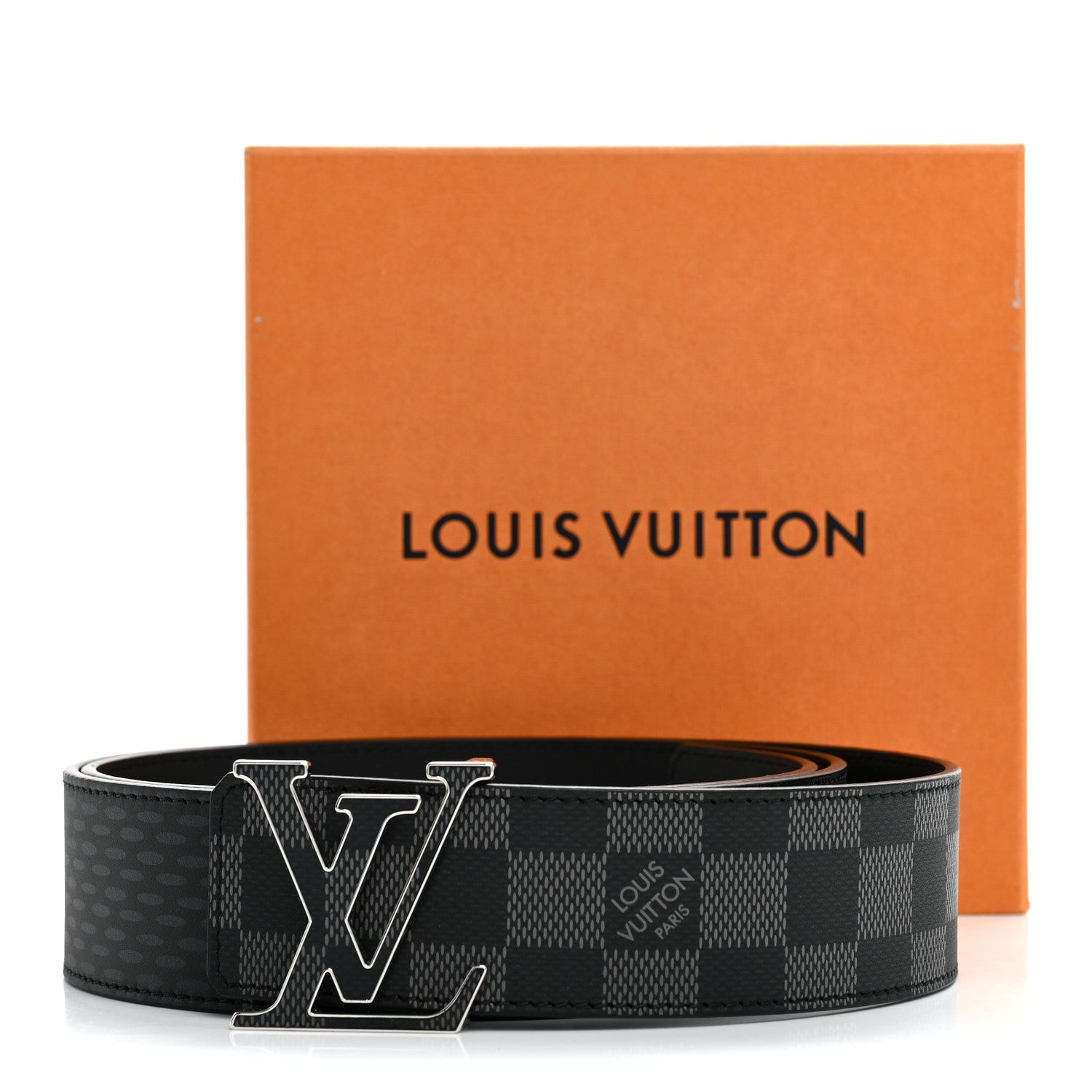 Louis Vuitton Damier Graphite Damier Infini 40mm LV Initiales Reversible Belt Onyx Black 100 40 Onyx Black 6 of 6