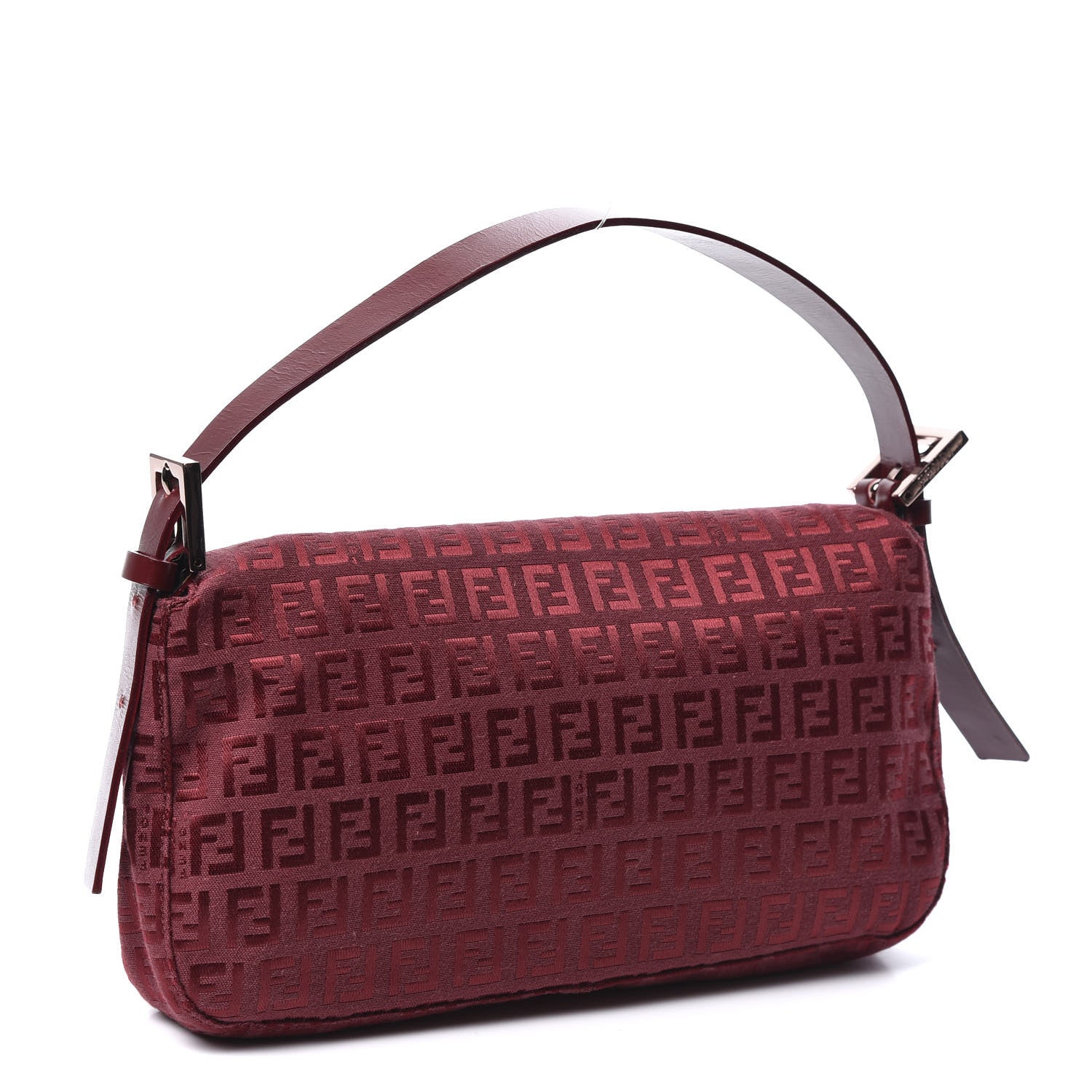 Fendi Zucchino Baguette Burgundy 2 of 8