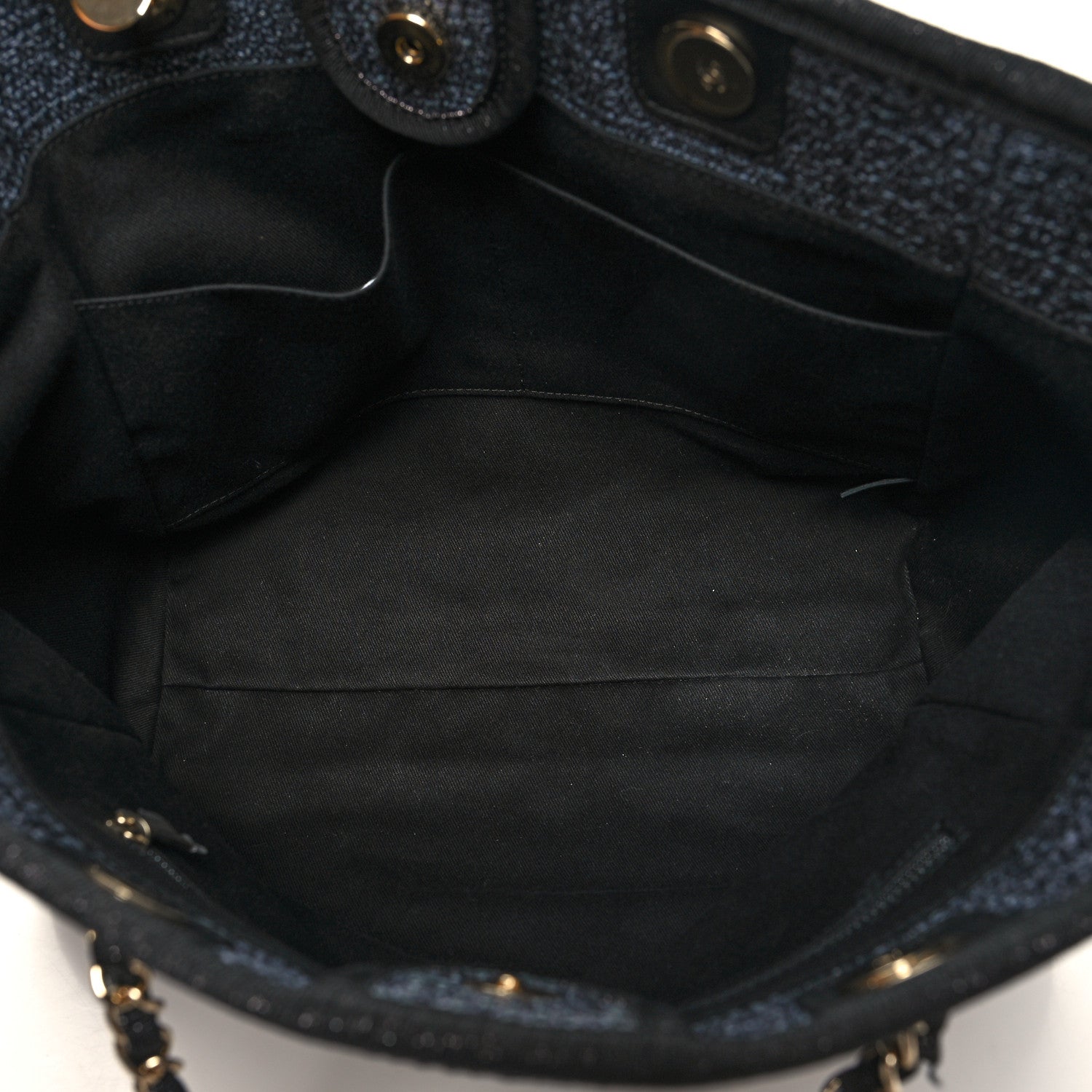 Chanel Mixed Fibers Calfskin Small Deauville Tote Blue 5 of 11