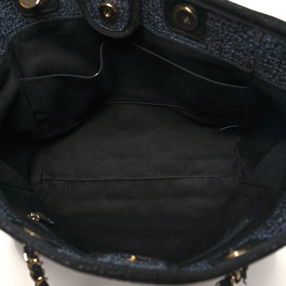 Chanel Mixed Fibers Calfskin Small Deauville Tote Blue 5 of 11