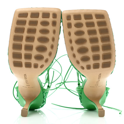 Bottega Veneta Mesh Nappa Stretch Ankle Tie 90mm Sandals 38 Grass 5 of 7