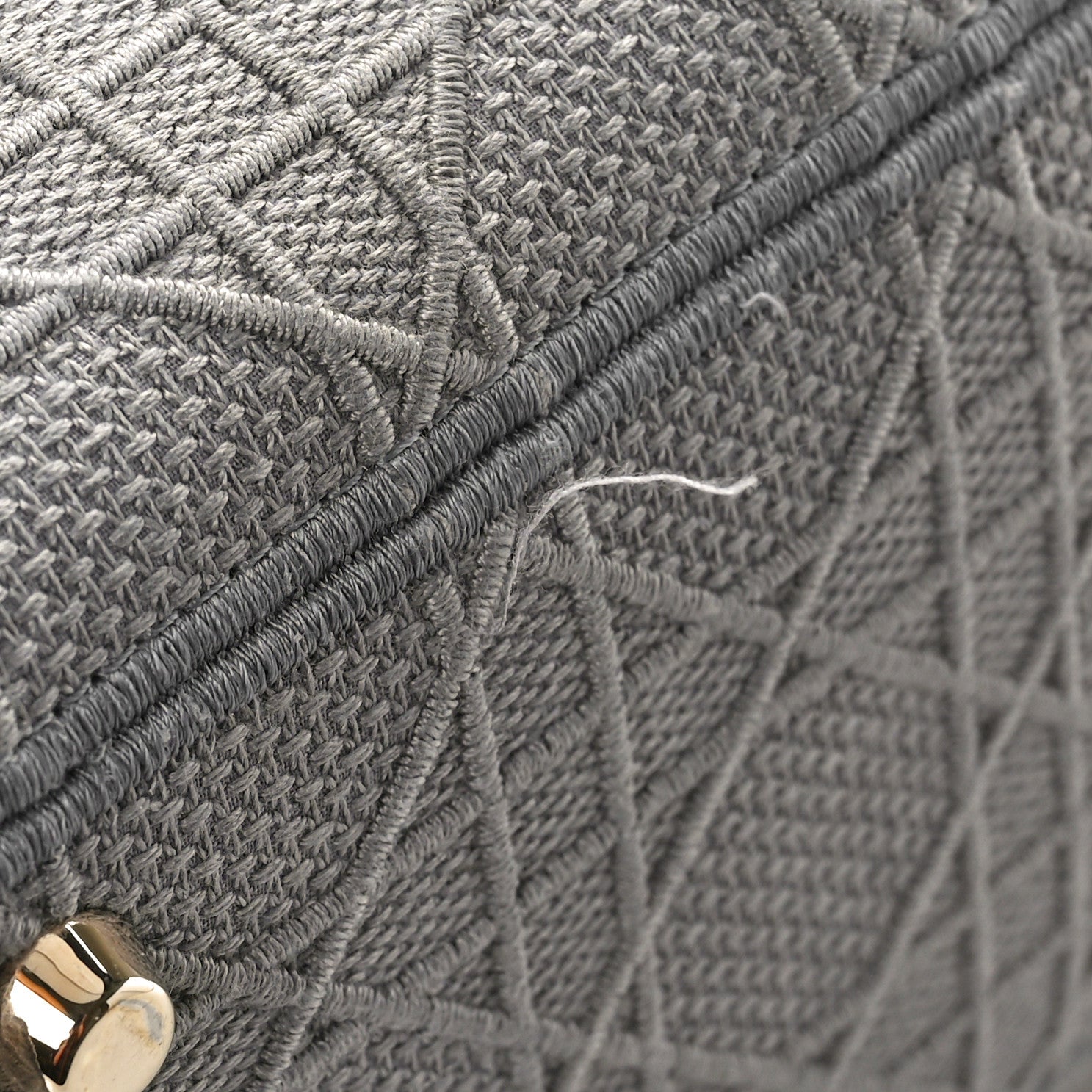 Christian Dior Canvas Embroidered Cannage Medium Lady D-Lite Gray 9 of 13