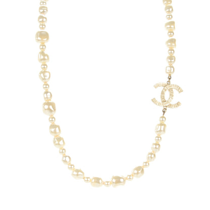 Chanel Irregular Pearl CC Short Necklace Gold 1 of 5