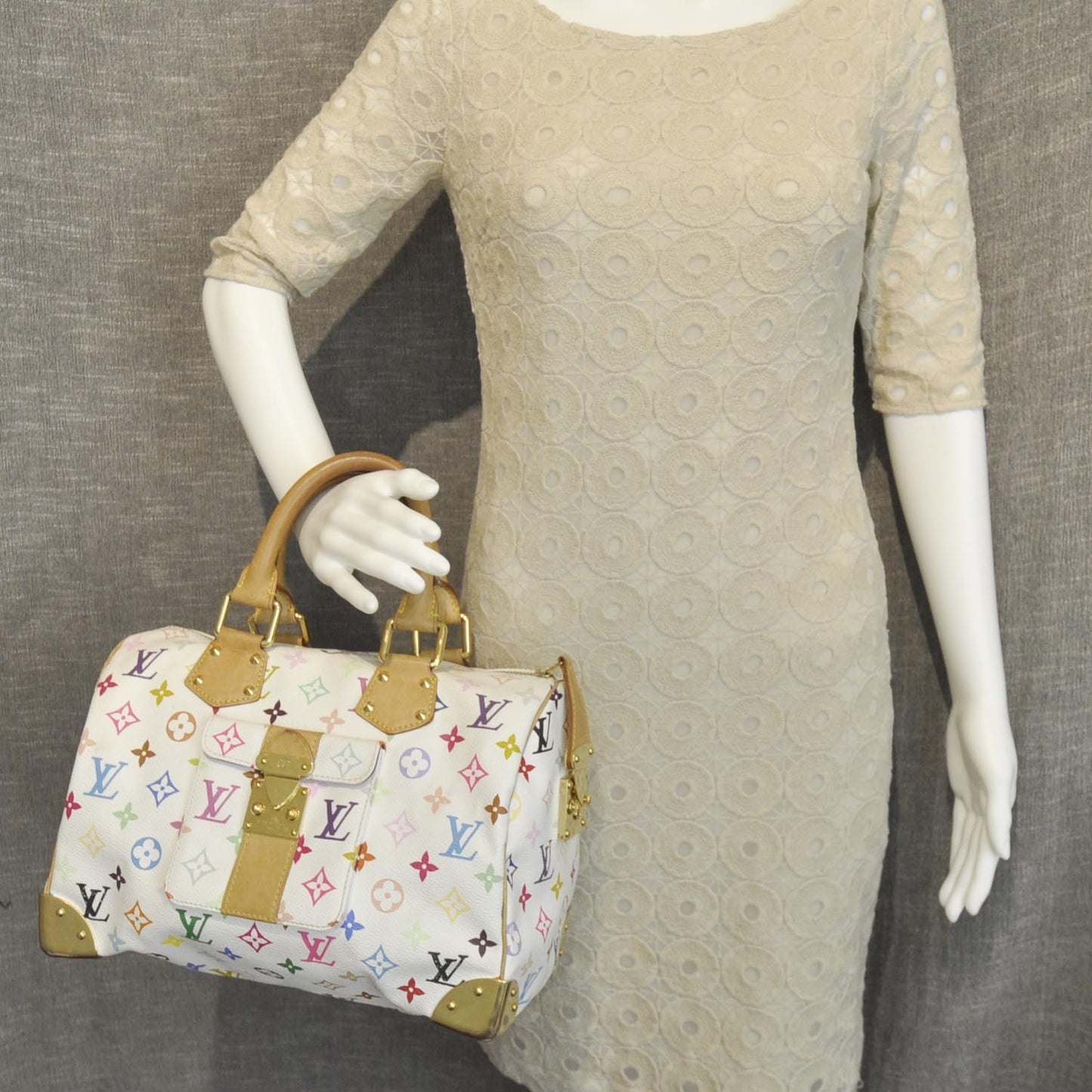 Monogram Multicolor Speedy 30 White