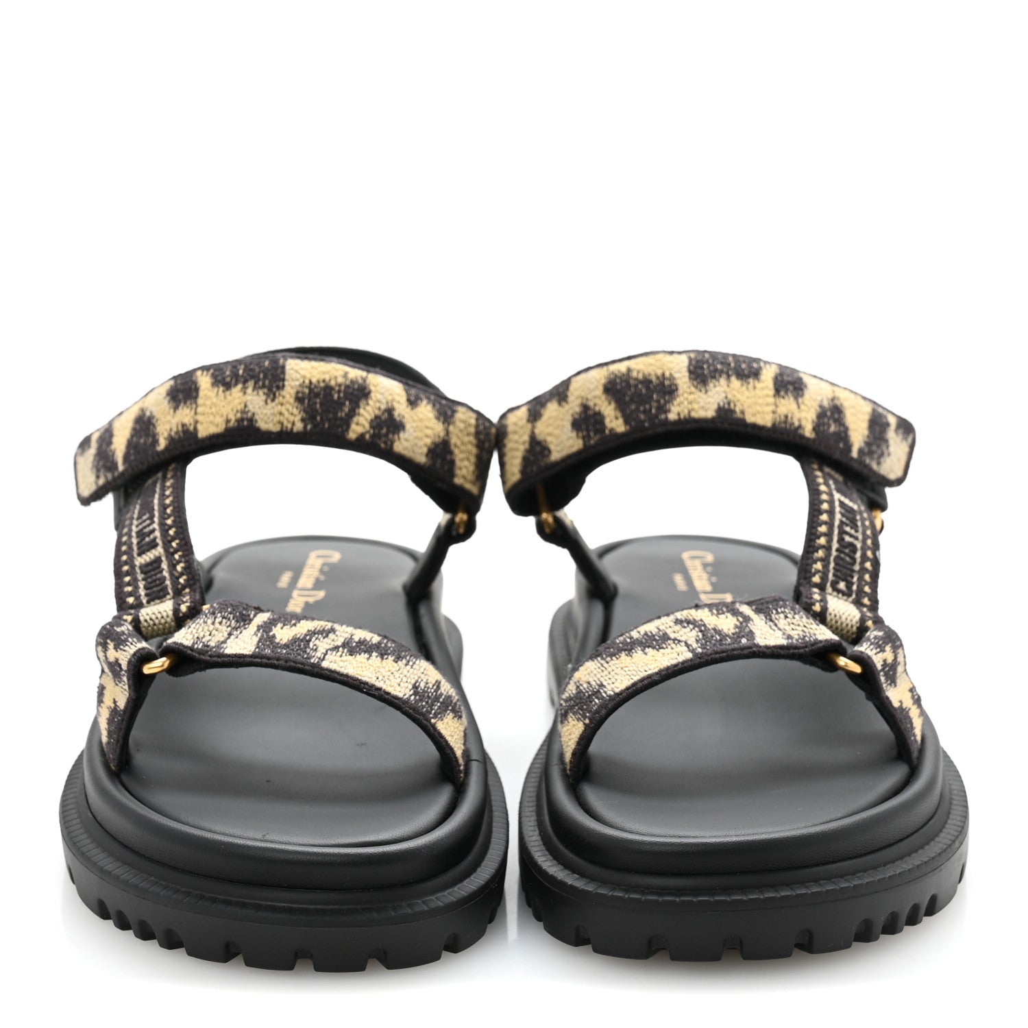 Christian Dior Technical Fabric Mizza Print Dioract Sandals 37 Beige Multicolor 3 of 9