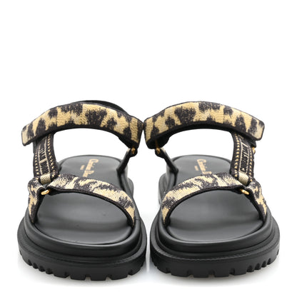 Christian Dior Technical Fabric Mizza Print Dioract Sandals 37 Beige Multicolor 3 of 9