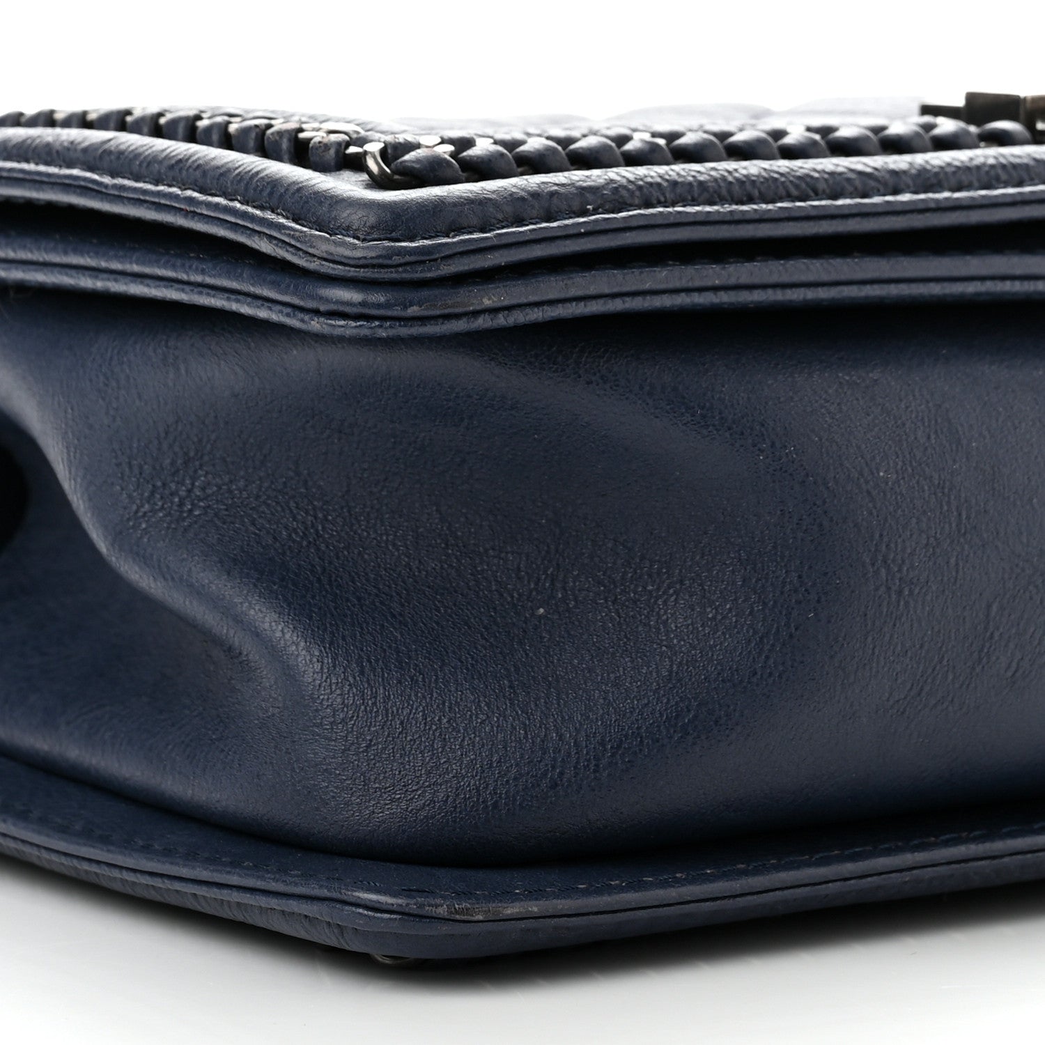 Chanel Calfskin Quilted Medium Top Handle Boy Flap Blue 9 of 10