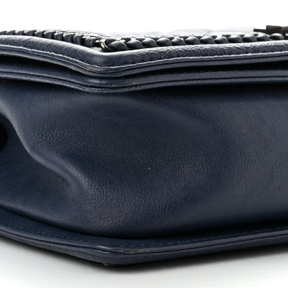 Chanel Calfskin Quilted Medium Top Handle Boy Flap Blue 9 of 10