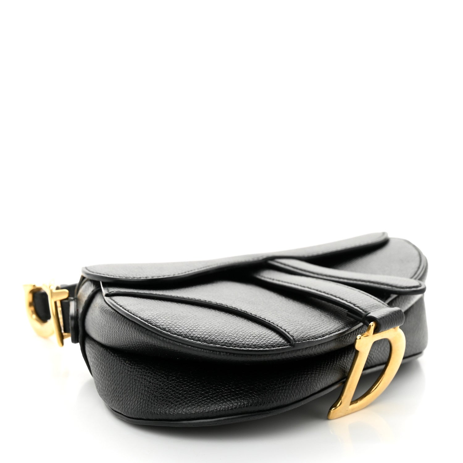 Christian Dior Grained Calfskin Mini Saddle Bag Black 3 of 11