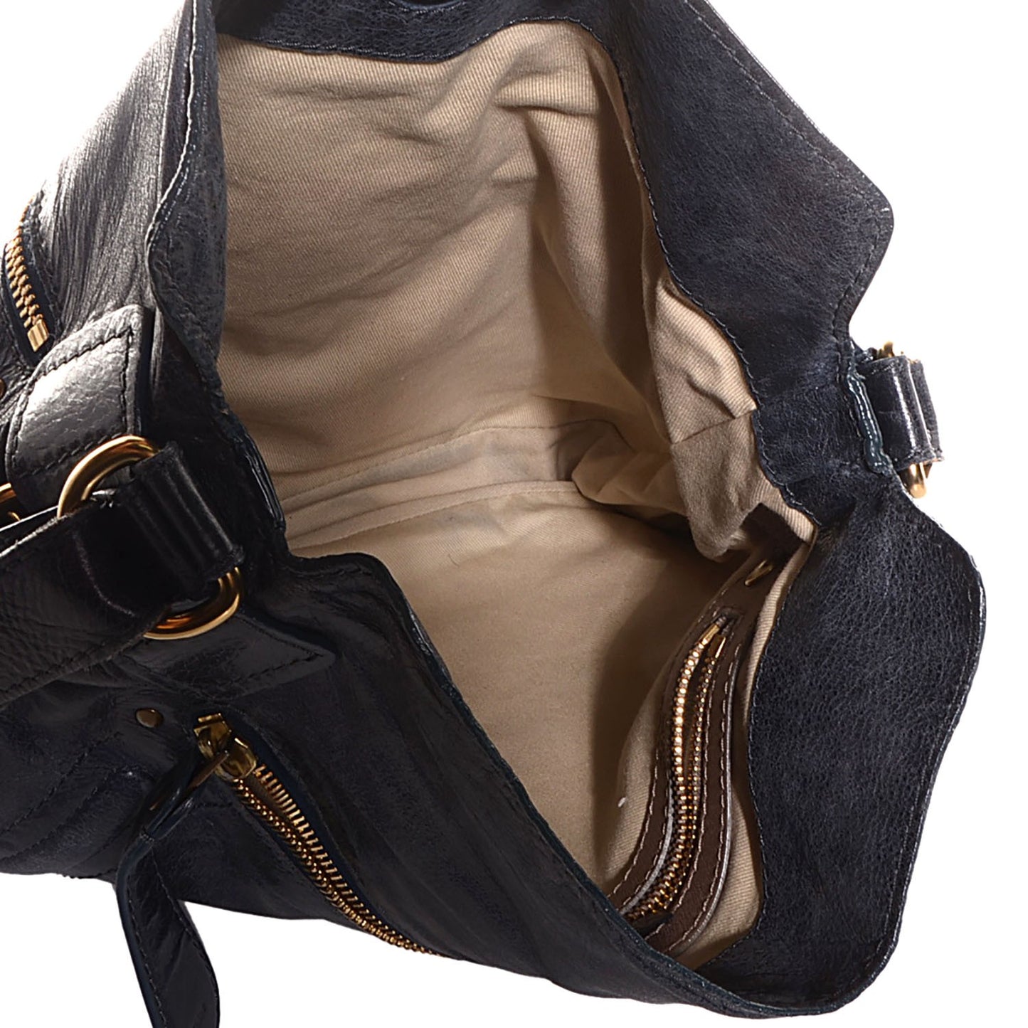 Leather Bay Tote Navy