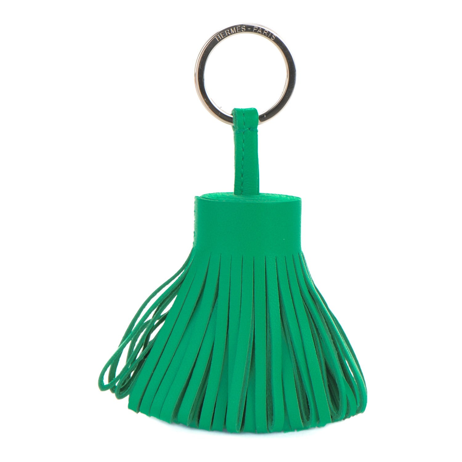 Hermes Lambskin Carmen Tassel Key Holder Menthe 1 of 3