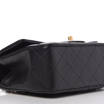 Chanel Lambskin Quilted Mini Top Handle Rectangular Flap Black 6 of 10
