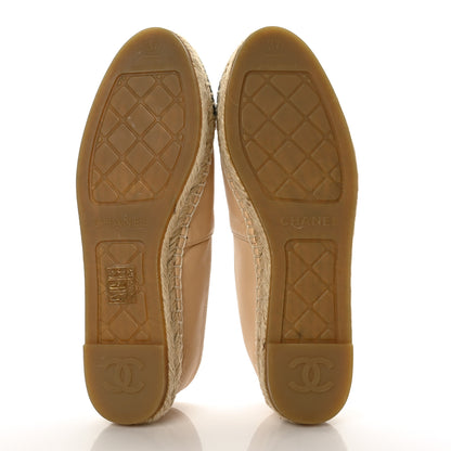 Chanel Lambskin CC Espadrilles 37 Beige Black 5 of 7