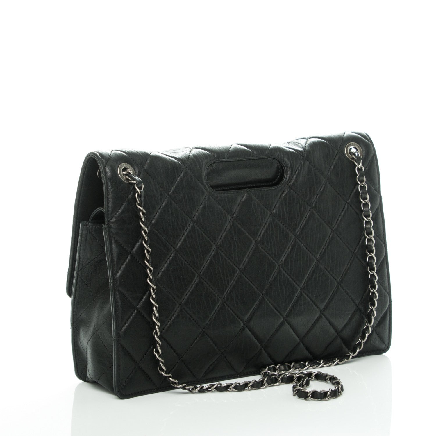 Chanel Washed Lambskin Maxi Take Away Flap Bag Black 3 of 8