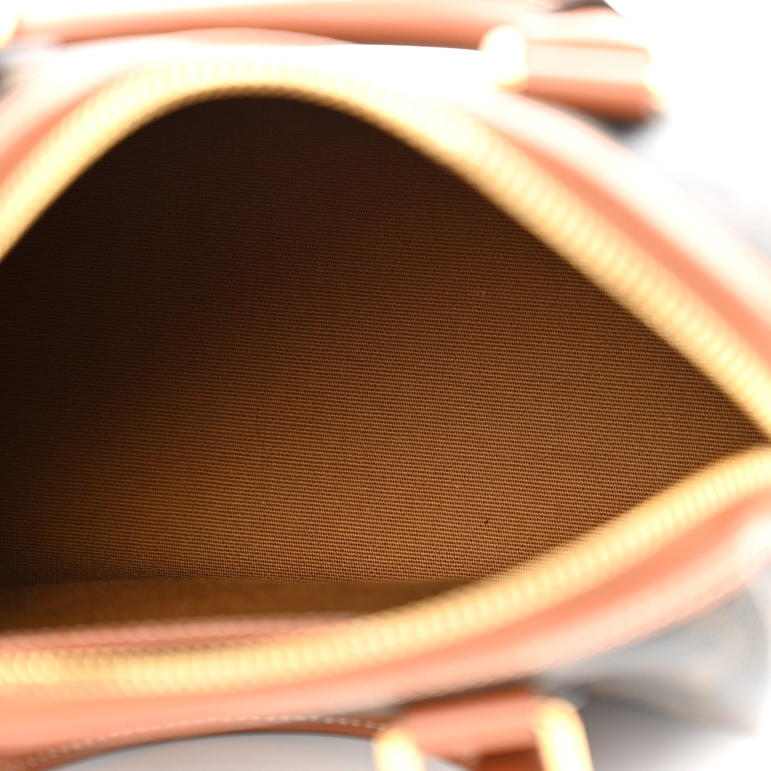 Celine Triomphe Canvas Calfskin Small Boston Bag Tan 5 of 11