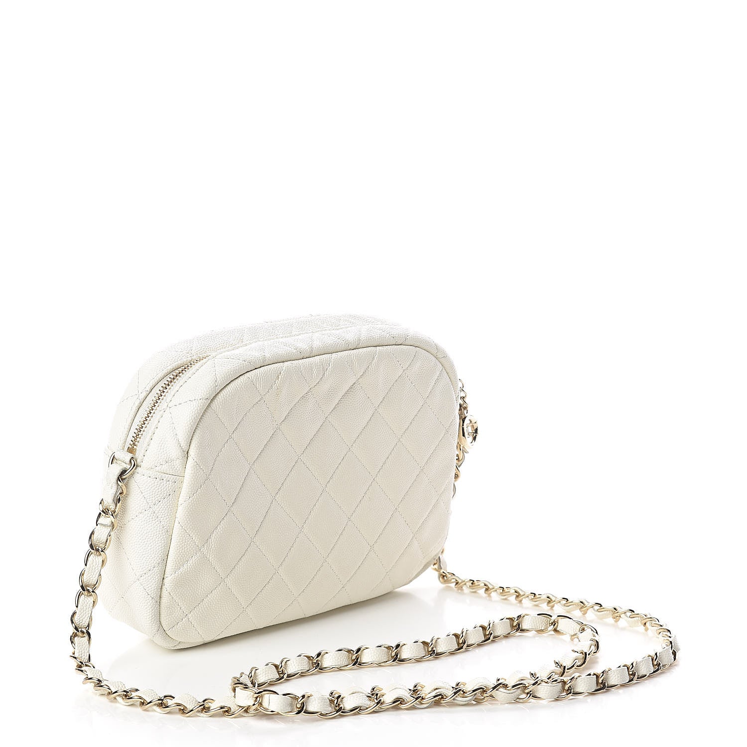 Chanel Caviar Quilted CC Day Camera Case White 3 of 10