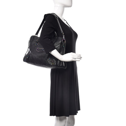 Balenciaga Chevre Iridescent Metallic Edge Hardware City Black 2 of 8