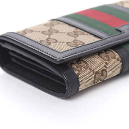 Gucci Monogram Vintage Web Continental Wallet Black 6 of 10
