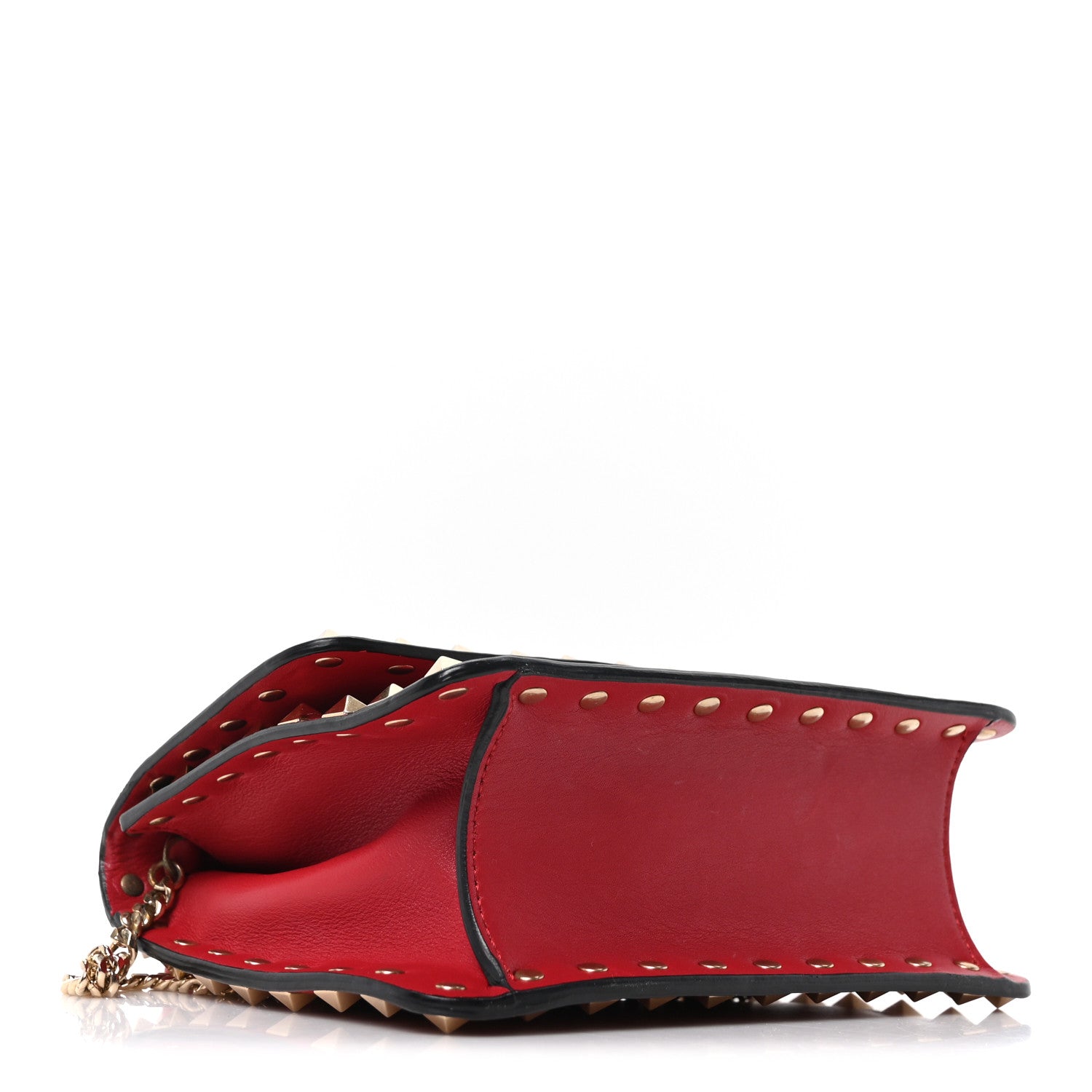 Valentino Garavani Vitello Rockstud Chain Flap Crossbody Bag Red 4 of 9