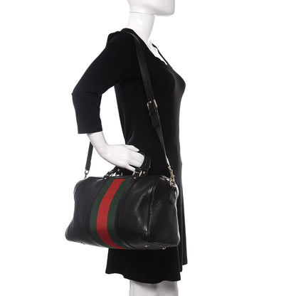 Gucci Calfskin Vintage Web Medium Boston Black 2 of 15