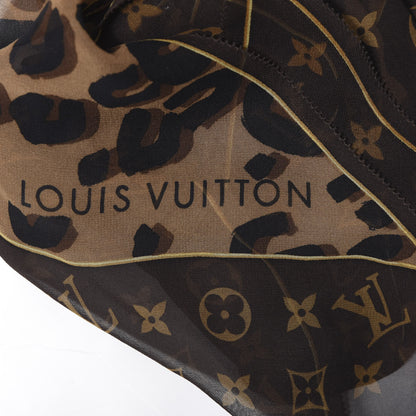 Louis Vuitton Silk Crepe Leopard Monogram Scarf 4 of 4