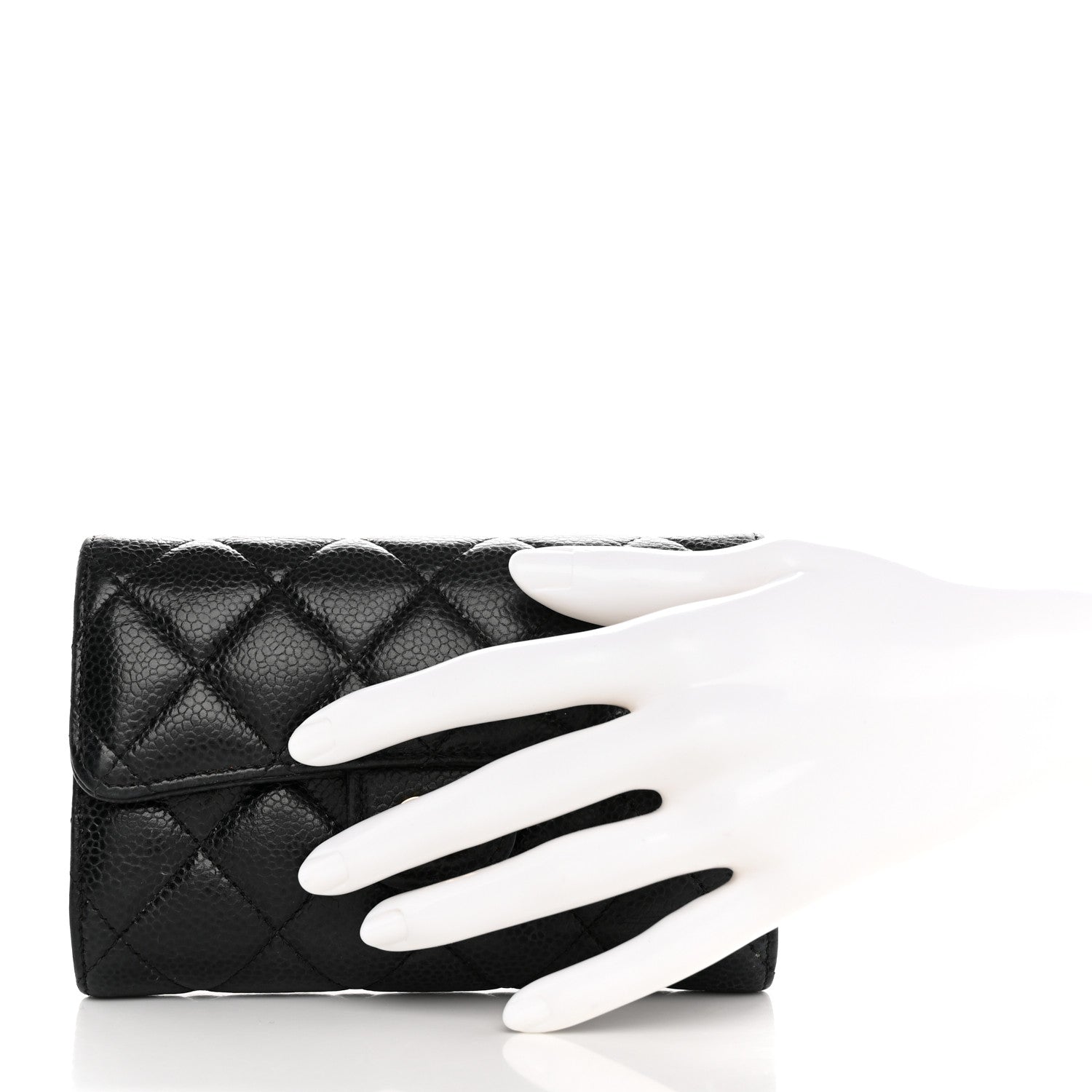 Chanel Caviar Quilted Medium Flap Wallet Black 2 of 11