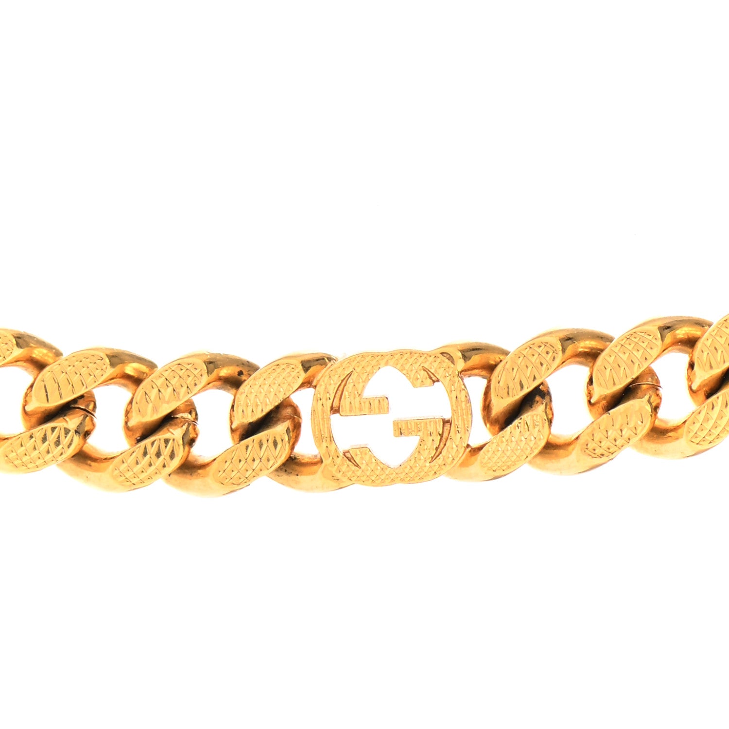 Gucci Metal Interlocking GG Chain Necklace Gold 4 of 6