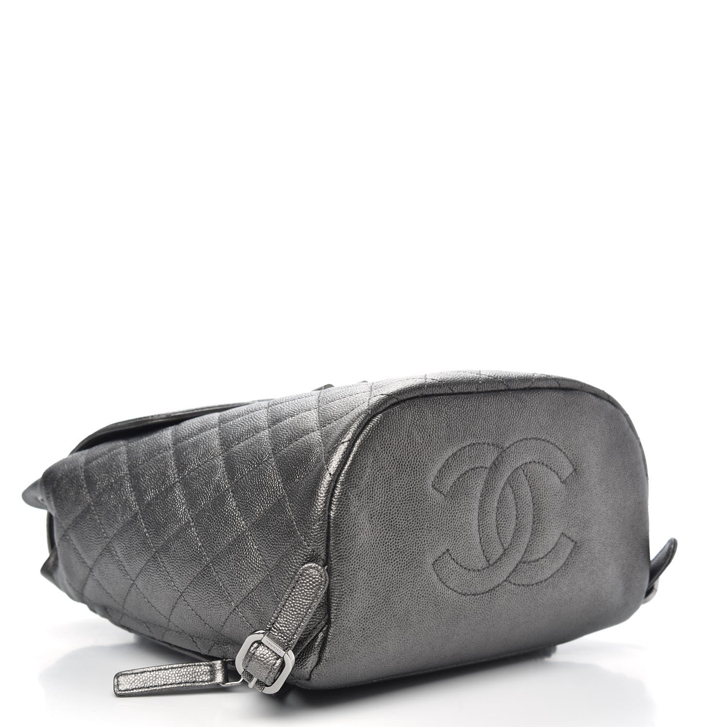 Chanel Metallic Caviar Quilted Filigree Backpack Dark Silver 4 of 10