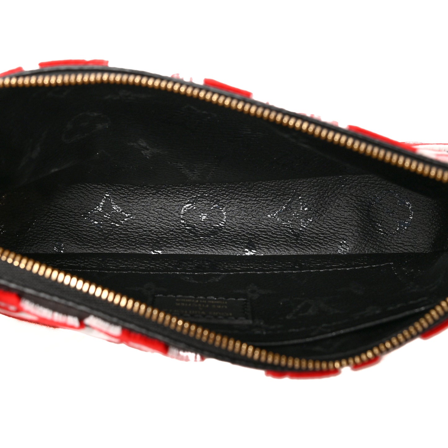 X UF Tufted Monogram Pochette Accessories Black Red