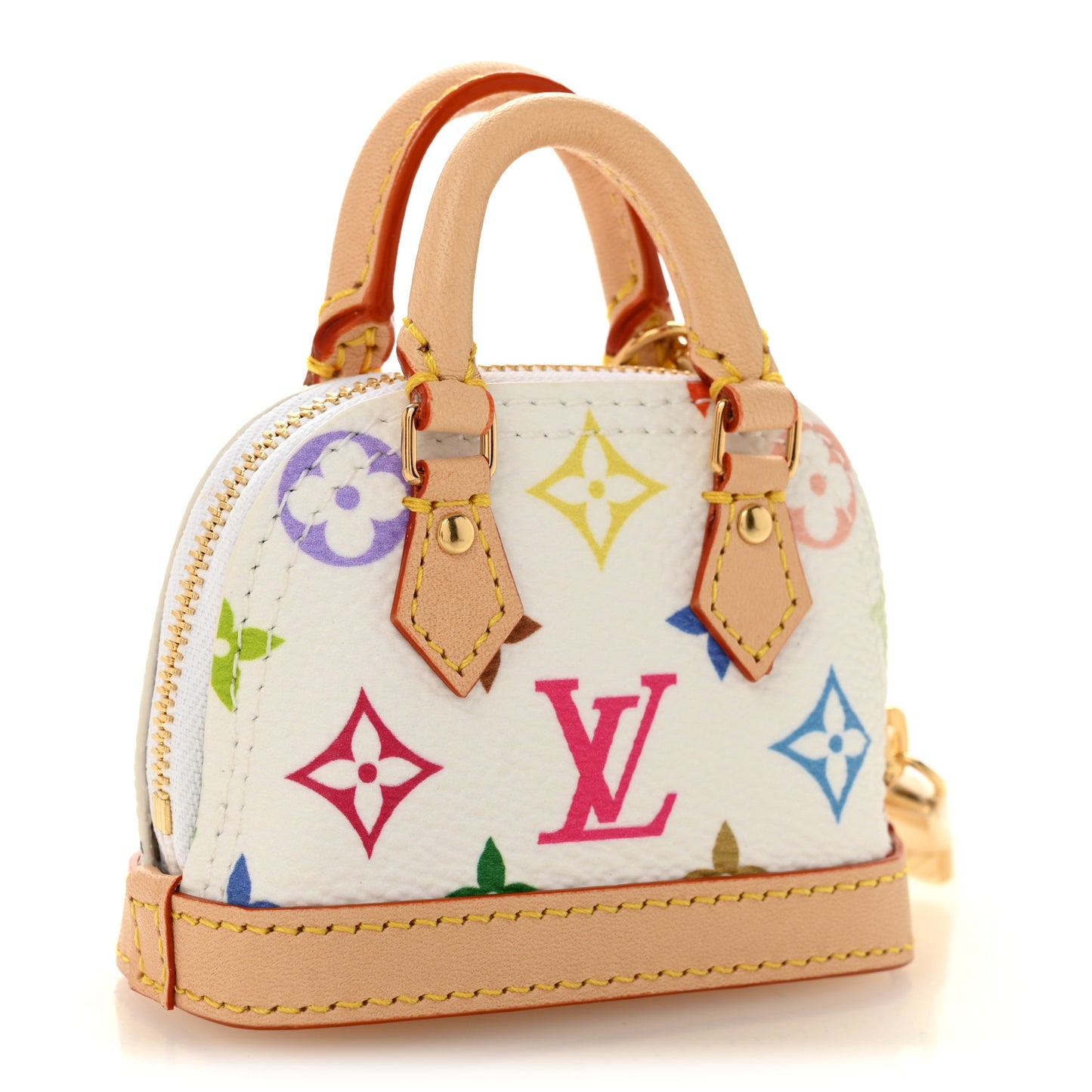 LV x TM Monogram Multicolor Micro Alma Bag Charm White