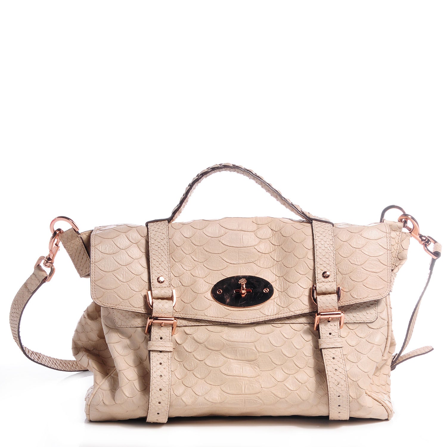 Mulberry Silky Snake Print Alexa Medium Beige 1 of 15