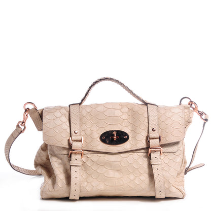 Mulberry Silky Snake Print Alexa Medium Beige 1 of 15