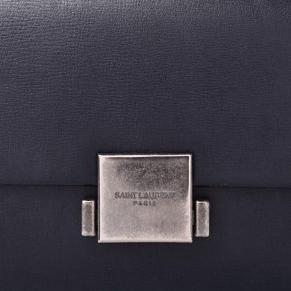 Saint Laurent Calfskin Medium Bellechasse Satchel Navy 9 of 13