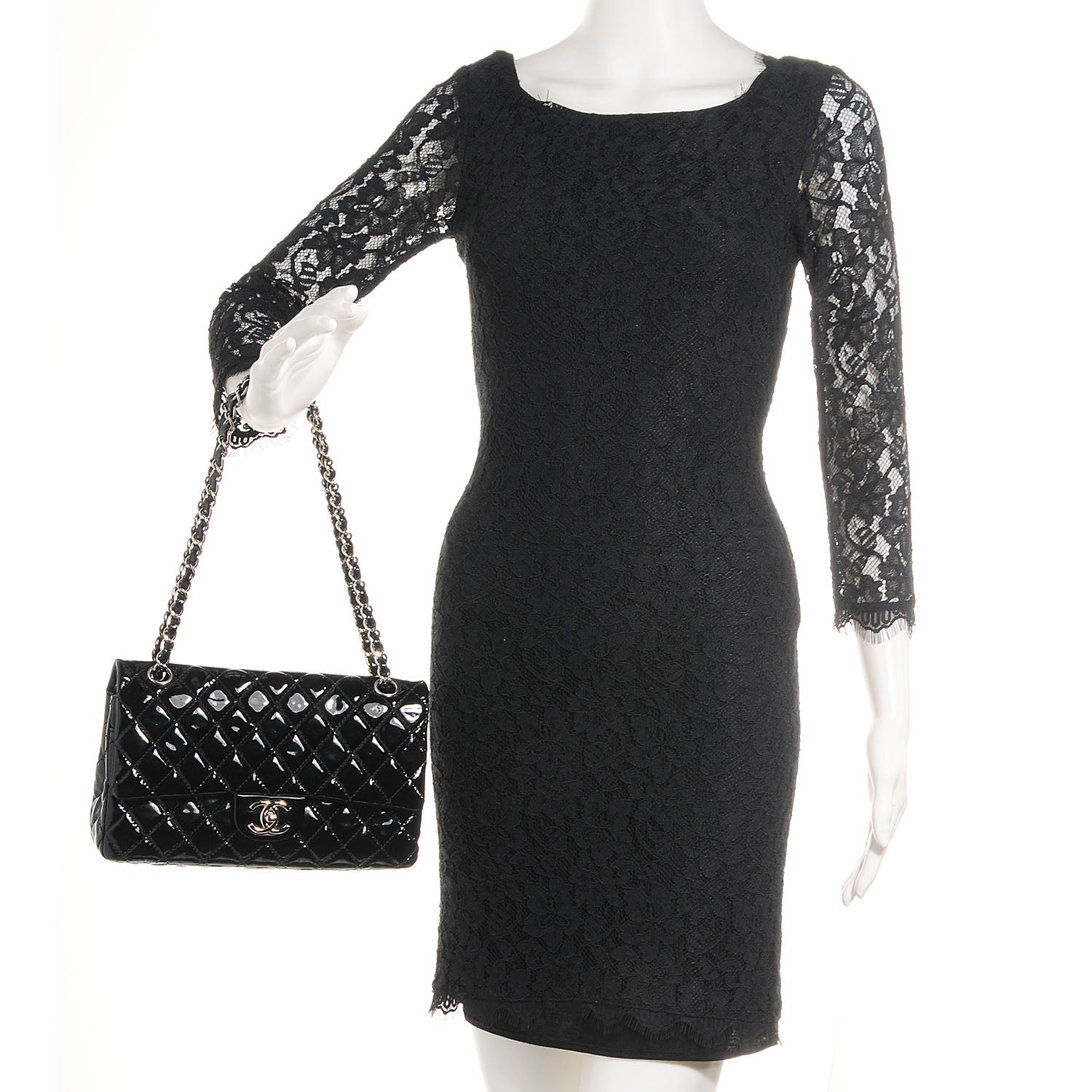 Chanel Patent Quilted Medium Double Flap Black 2 of 8