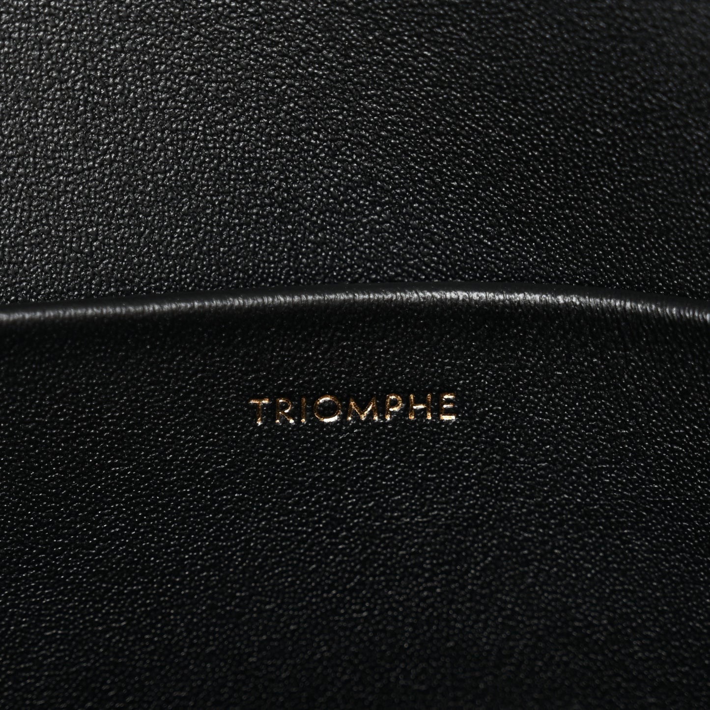 Shiny Calfskin Triomphe Shoulder Bag Black