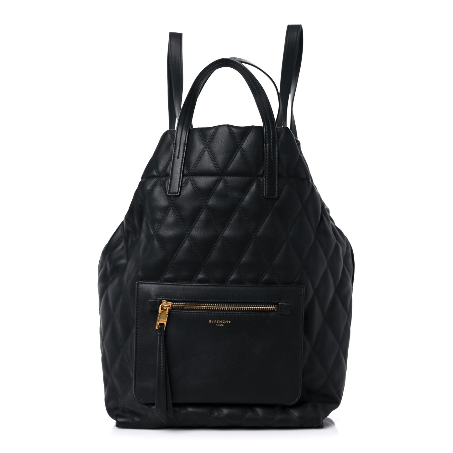 Rubberized Canvas Quilted Duo Backpack Black